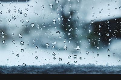 Full frame shot of wet window