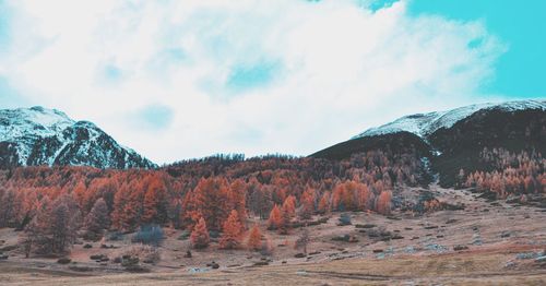 Scenic view of mountains against sky