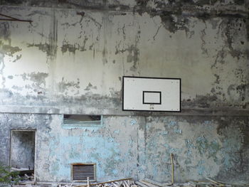 Closed door of old building