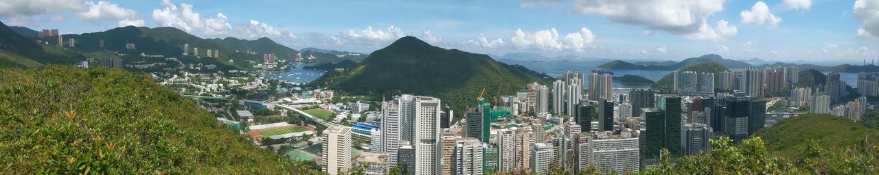 Panoramic view of city against sky