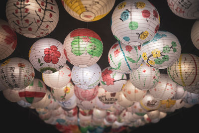 Full frame shot of multi colored lanterns