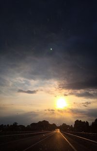 View of road at sunset