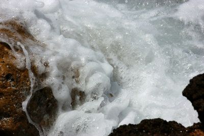 Water splashing on rocks