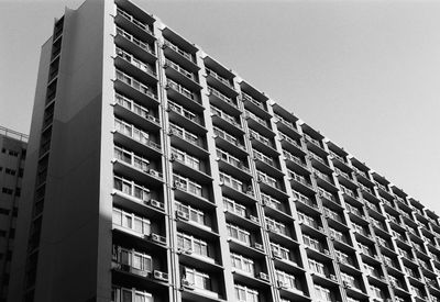 Low angle view of modern building against sky