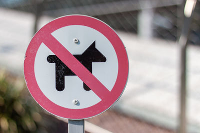 Close-up of road sign