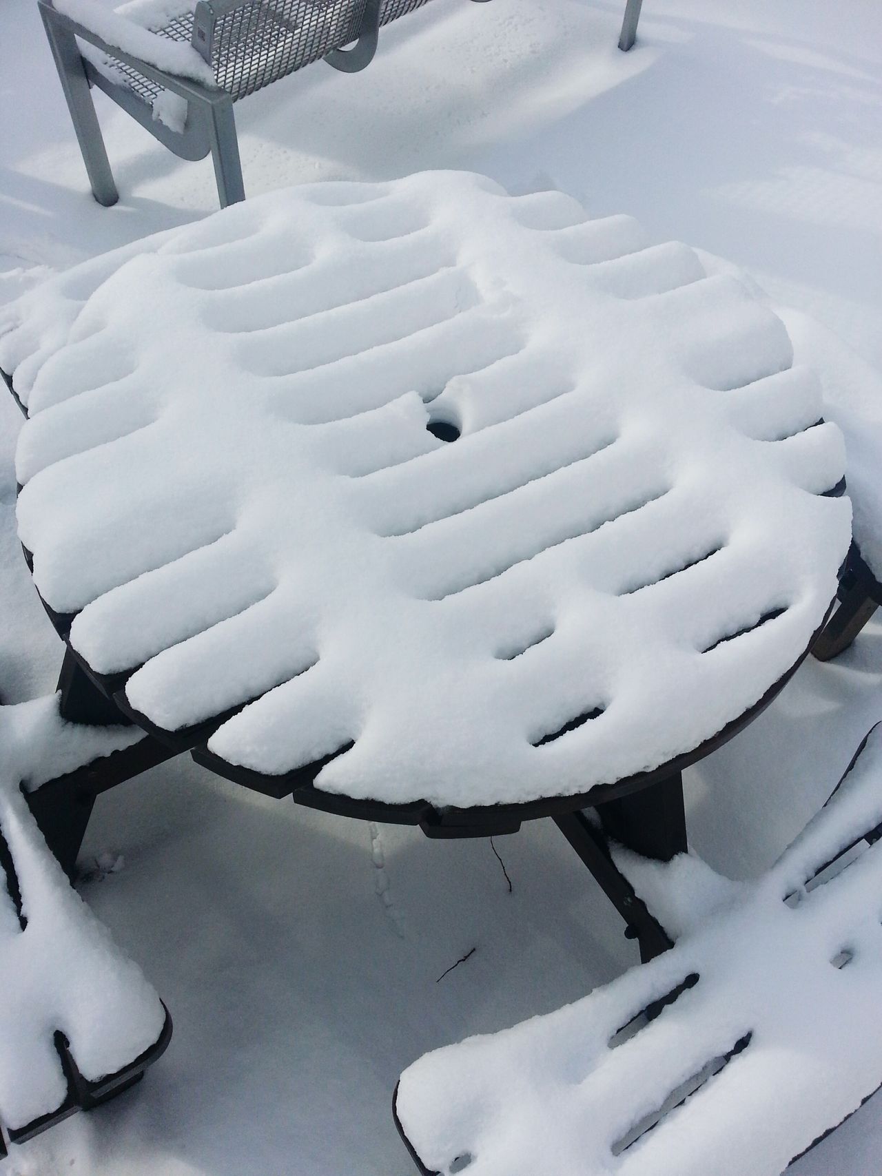 Snow on table