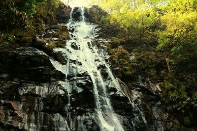 Scenic view of waterfall