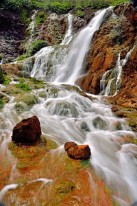 Scenic view of waterfall