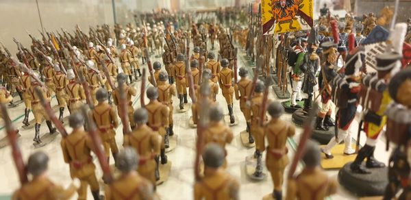 Figurine soldiers on table