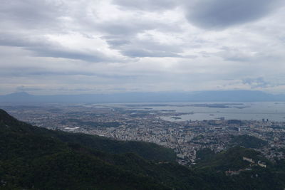 High angle view of cityscape against sky