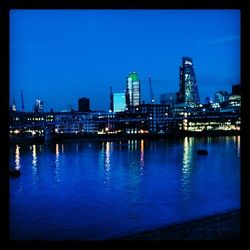 Illuminated city at night