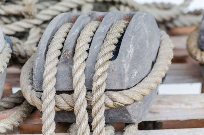 Close-up of weathered rope