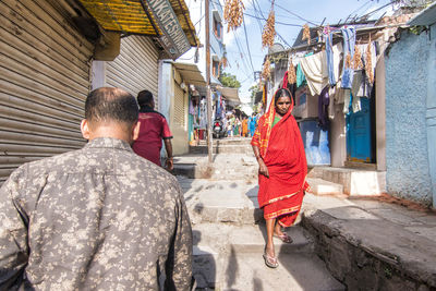 People walking in temple