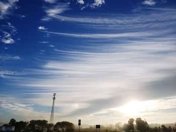 Low angle view of street light against sky