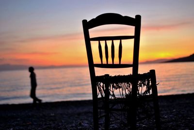 Scenic view of sea at sunset