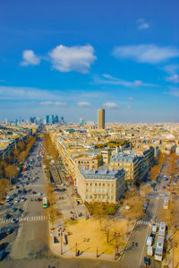 High angle view of cityscape against sky