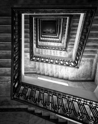 Directly below shot of spiral staircase in building