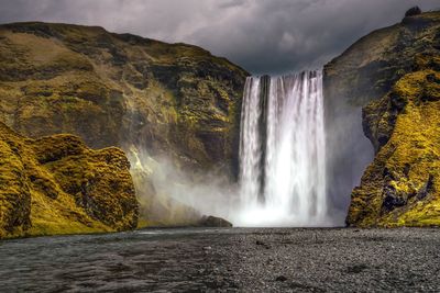 Scenic view of waterfall