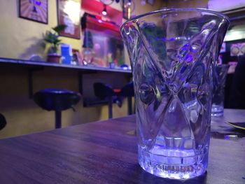 Close-up of wine glass on table