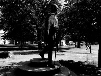 Man statue in park