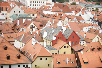 Aerial view of houses in city