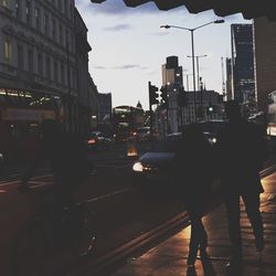 City street at sunset