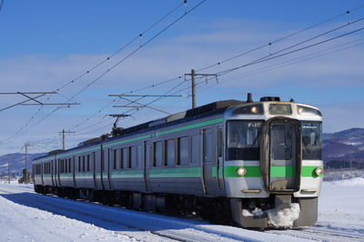 Train on railroad station