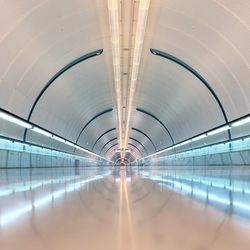 View of empty subway tunnel