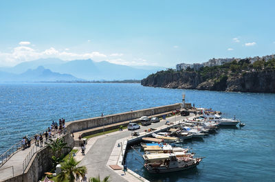 Boats in calm sea