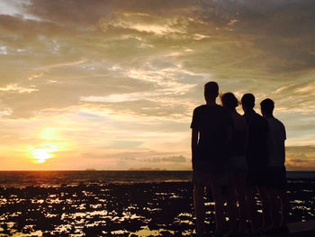 Scenic view of sea at sunset