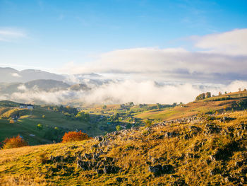 Scenic view of mountains against sky