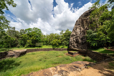 Scenic view of land against sky