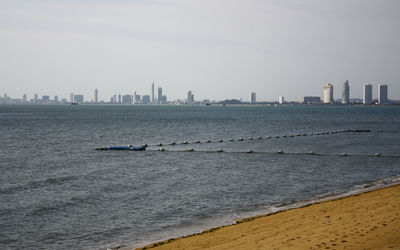 City skyline with waterfront