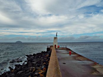 Along the harbour wall