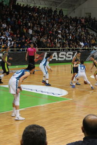 Group of people playing soccer