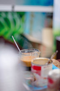 Close-up of drink on table