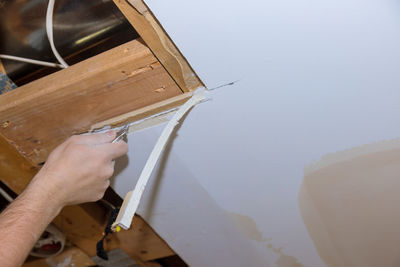 Cropped image of man welding equipment