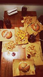 Close-up of food on table