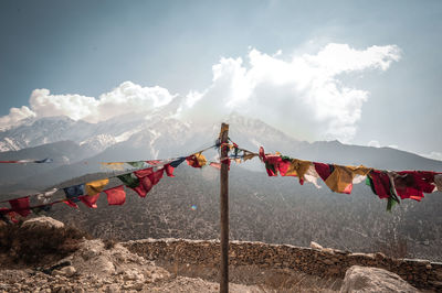 View of mountain range against sky