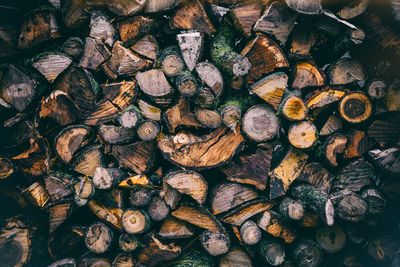 Full frame shot of logs