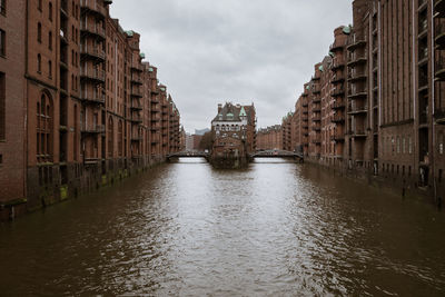 Canal amidst buildings in city