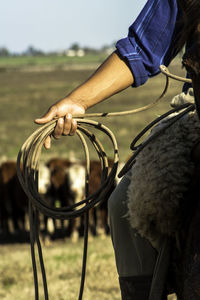 Cowboy with the lasso in his hand. this worker from the south of brazil is called a gaucho