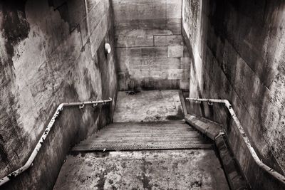 High angle view of empty steps in building