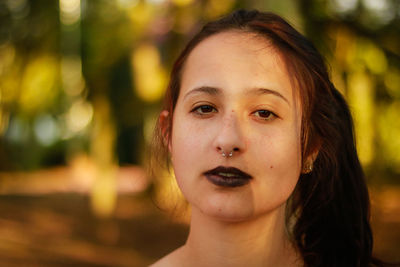 Portrait of woman at park