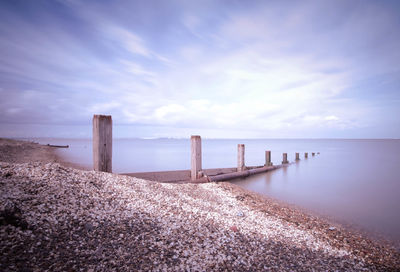 View of pier on sea