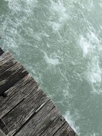 High angle view of pier over sea