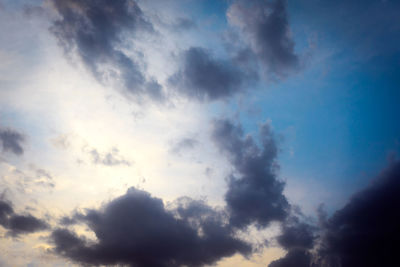 Low angle view of clouds in sky