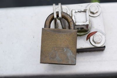 Close-up of padlocks