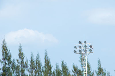 Floodlight against blue sky