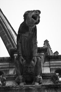 Low angle view of statue against clear sky